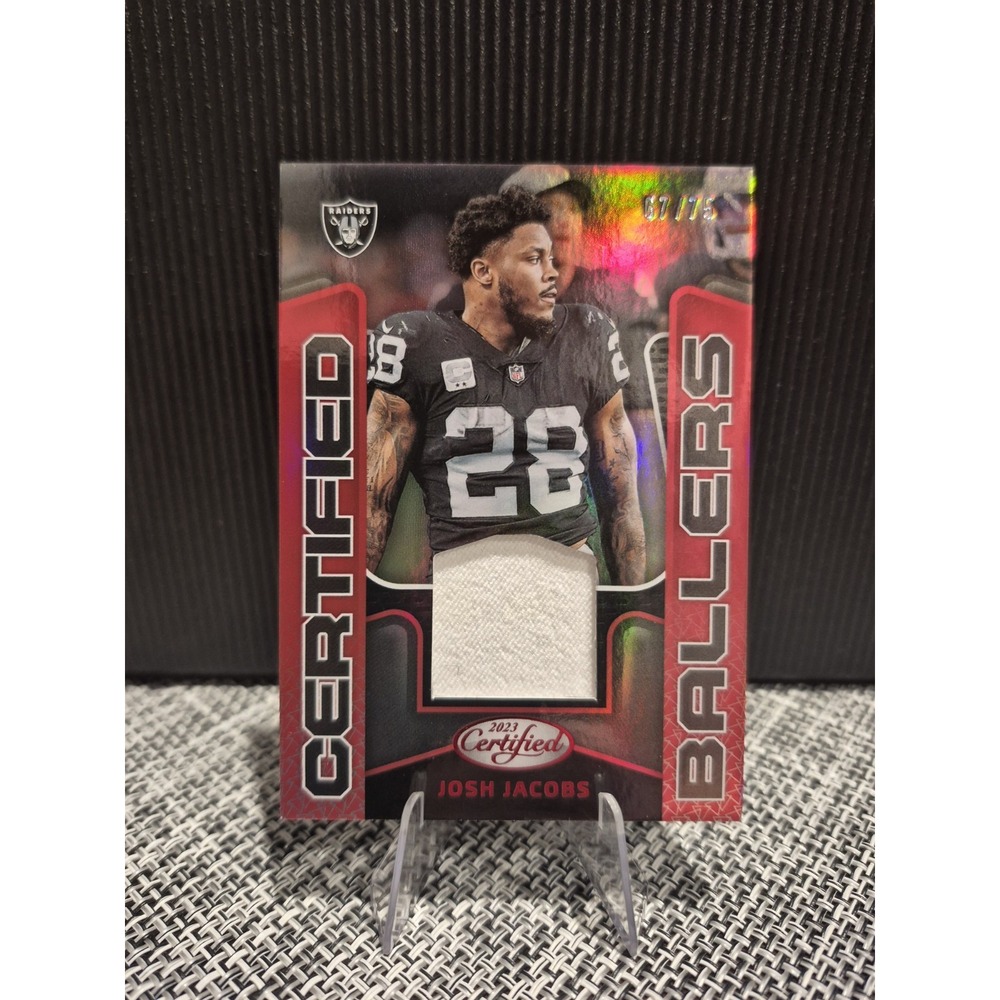 2023 Panini Josh Jacobs #CBM-9 Certified Ballers Red /75 Raiders Relic
